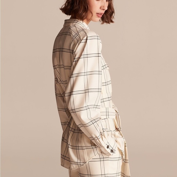 Rebecca Taylor Emery Plaid Jacket in Vanilla Combo Shacket Size Large - Picture 4 of 11